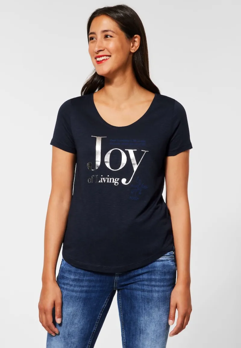 Street One Shirts*T-Shirt mit Wording mighty blue