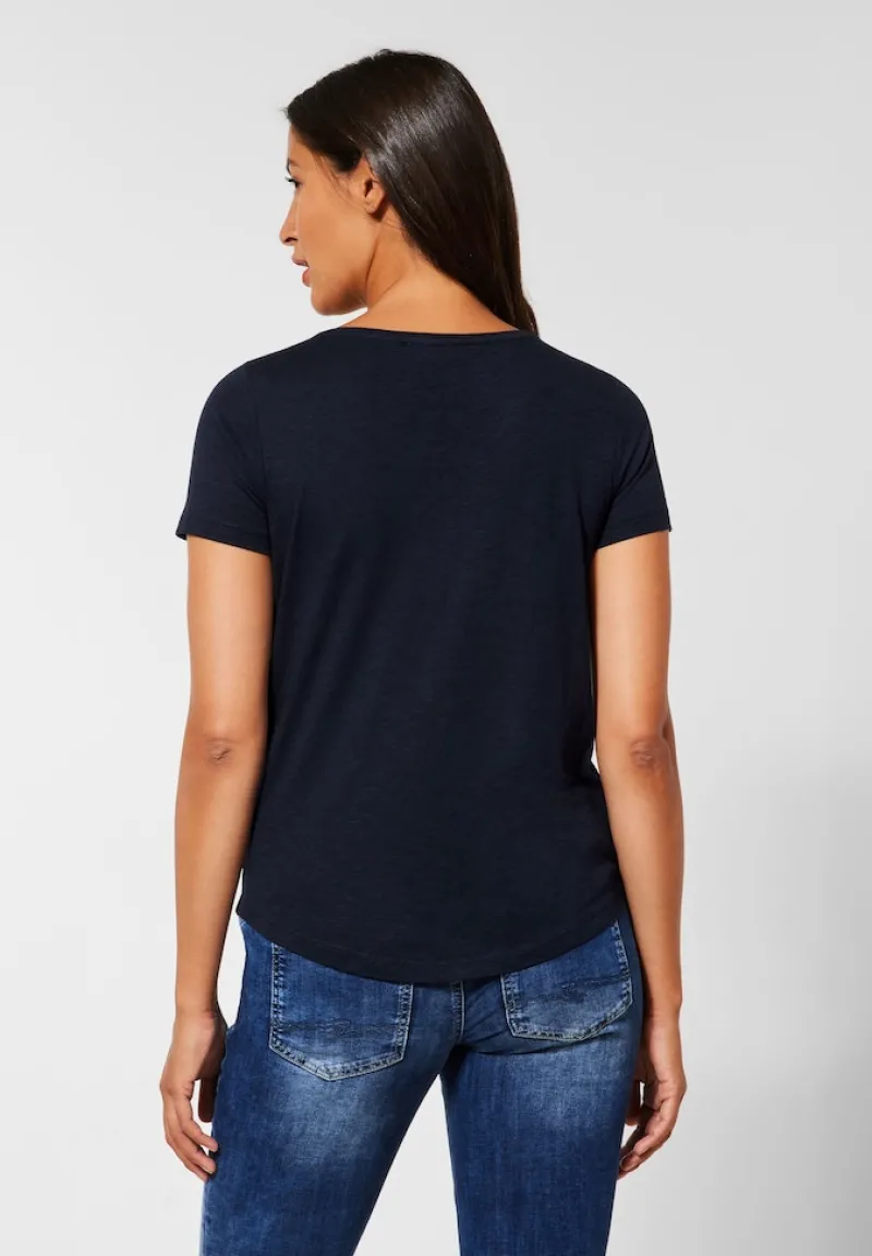 Street One Shirts*T-Shirt mit Wording mighty blue