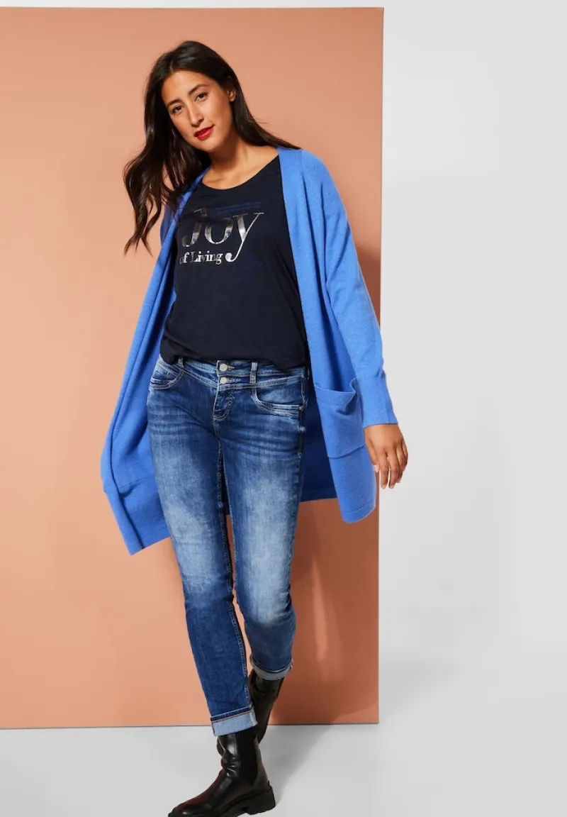 Street One Shirts*T-Shirt mit Wording mighty blue