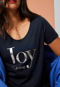 Street One Shirts*T-Shirt mit Wording mighty blue