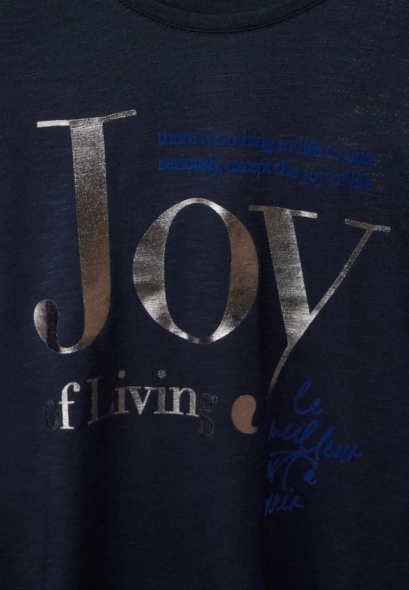 Street One Shirts*T-Shirt mit Wording mighty blue