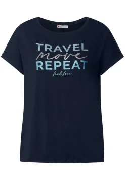 Street One Shirts*T-Shirt mit Wording Print deep blue
