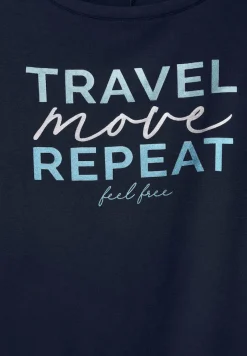 Street One Shirts*T-Shirt mit Wording Print deep blue