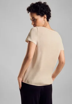 Street One Shirts*T-Shirt mit Wording smooth sand beige