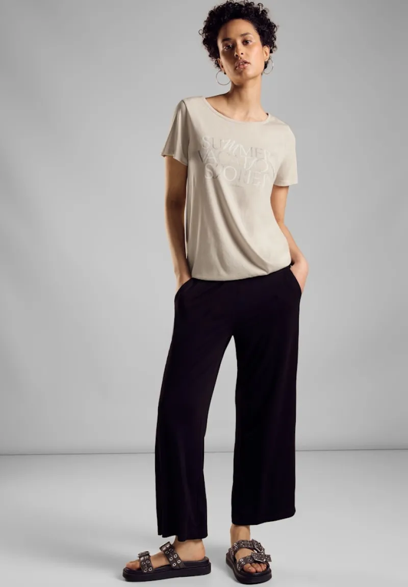 Street One Shirts*T-Shirt mit Wording smooth sand beige