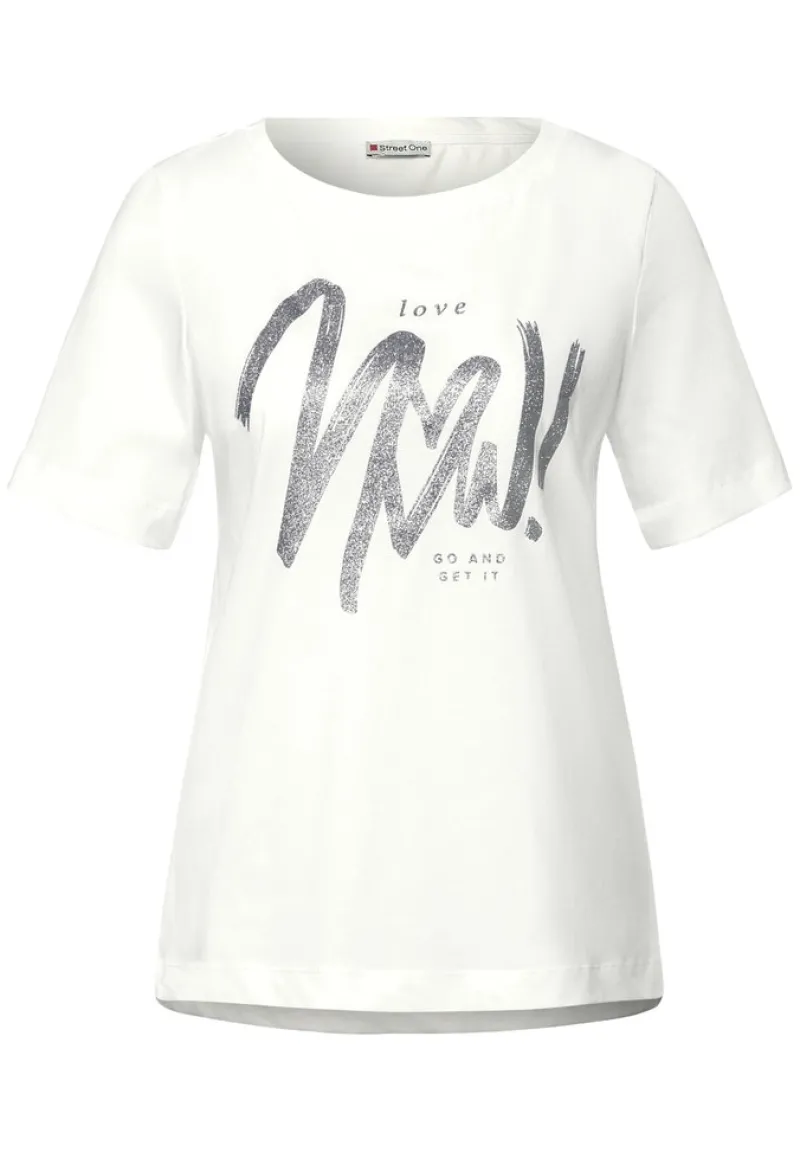 Street One Shirts*T-Shirt mit Wordingprint off white