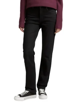 Tom Tailor Jeans*TTELVA STRAIGHT High Waist Jeans Black Denim