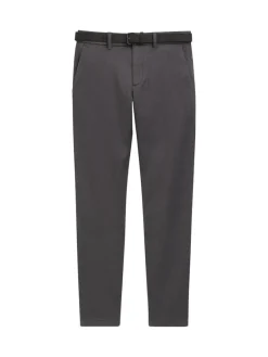 Tom Tailor Hosen|Big Boys*TTTRAVIS SLIM Chino Hose mit Gürtel grey black zig zag structure