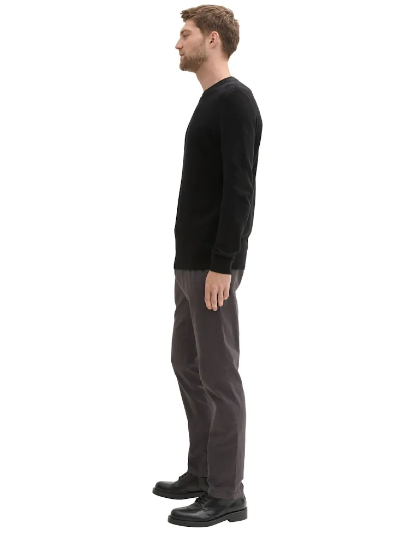 Tom Tailor Hosen|Big Boys*TTTRAVIS SLIM Chino Hose mit Gürtel grey black zig zag structure
