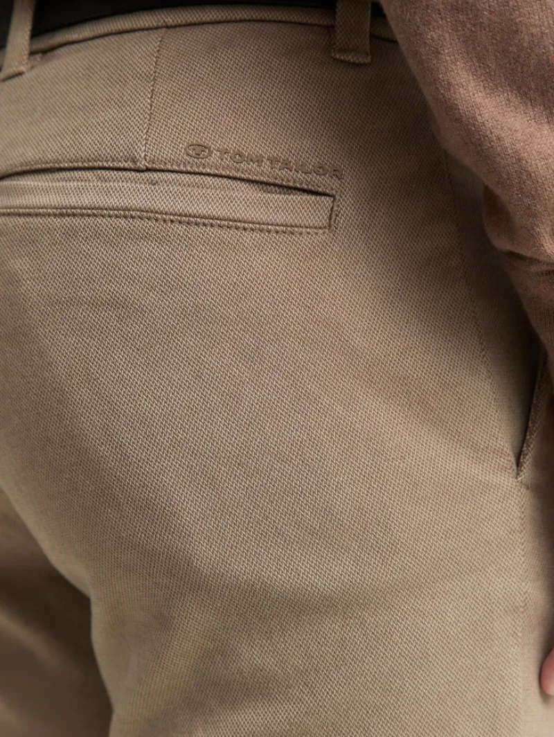 Tom Tailor Hosen|Big Boys*TTTRAVIS SLIM Chino Hose mit Gürtel beige brown zig zag structure