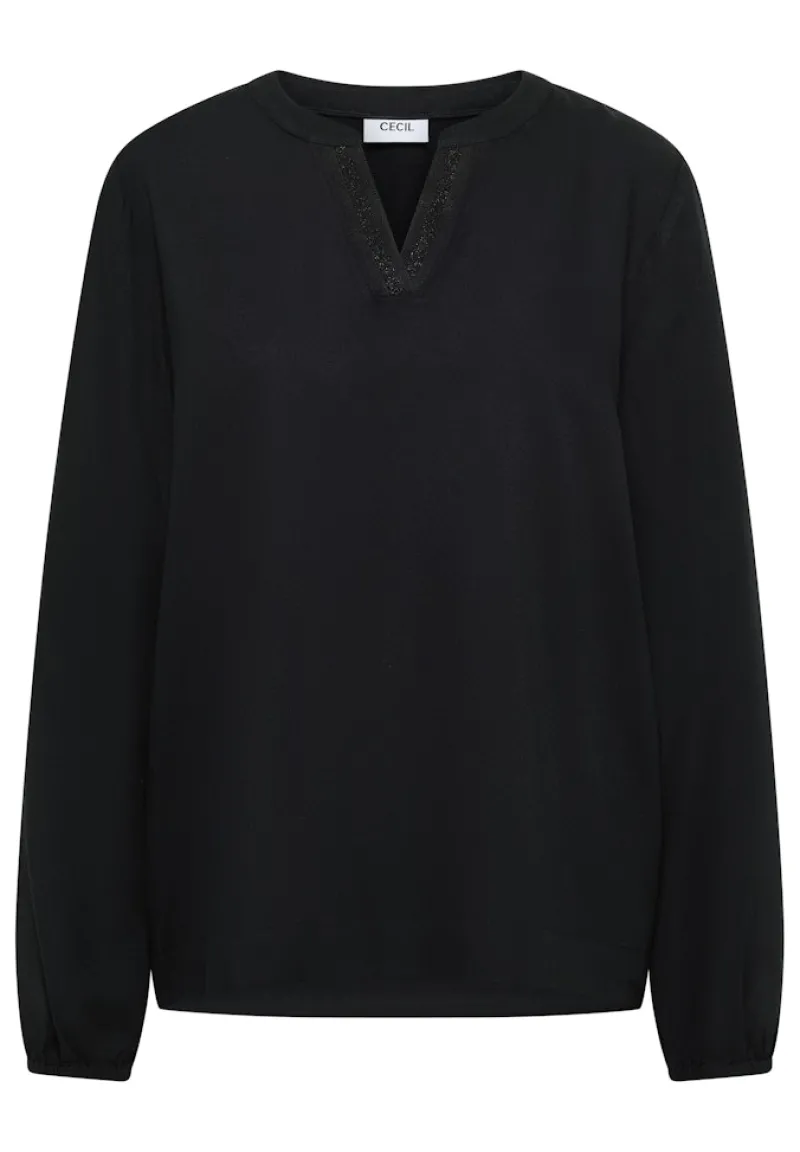 Cecil Blusen*Tunika in Unifarbe Black