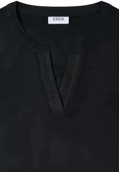 Cecil Blusen*Tunika in Unifarbe Black