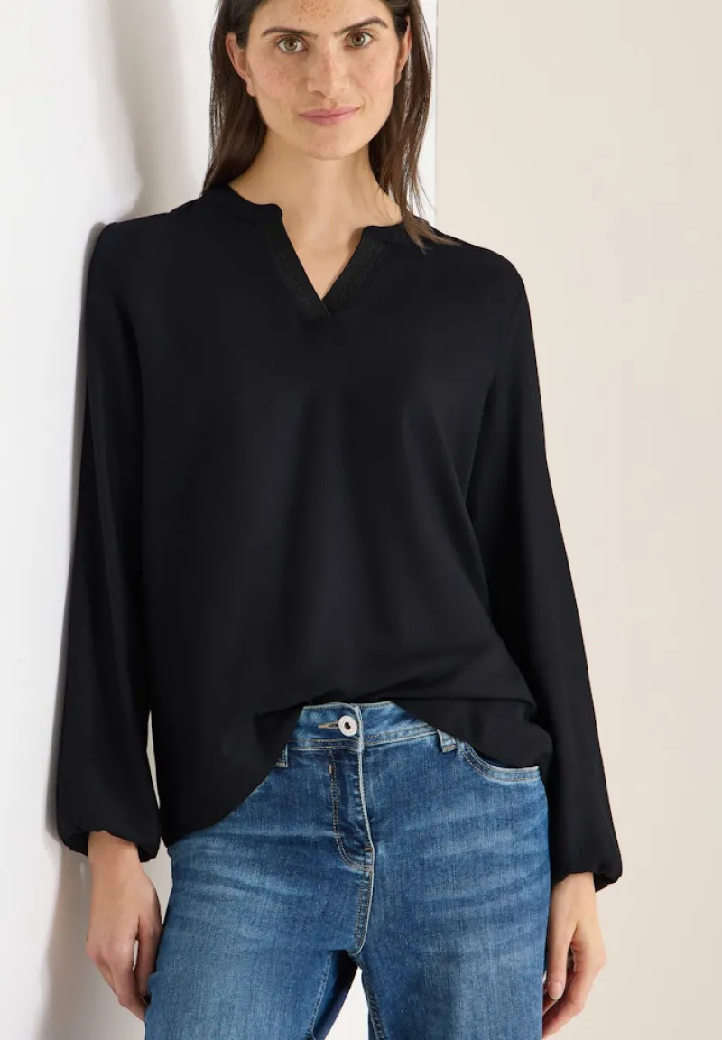 Cecil Blusen*Tunika in Unifarbe Black