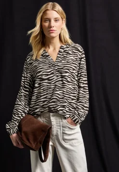 Street One Blusen*Tunika mit Zebra Print deep roast brown