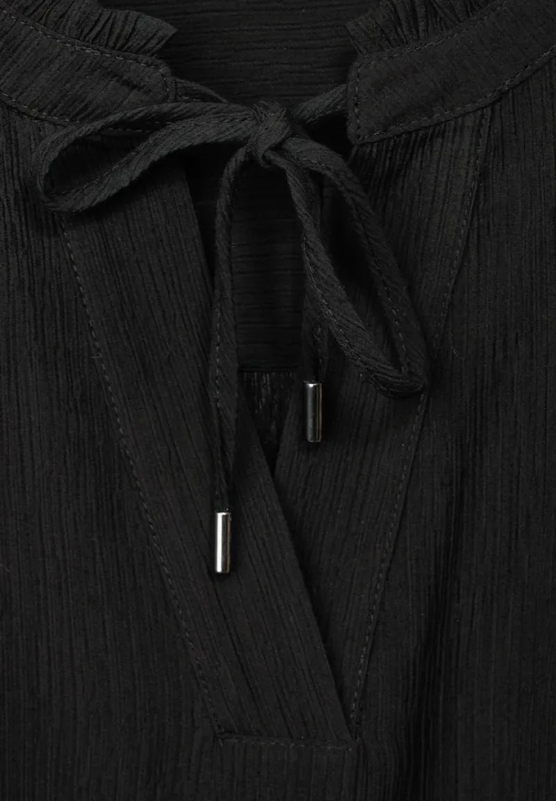 Street One Blusen*Tunikabluse mit Rüschen Black