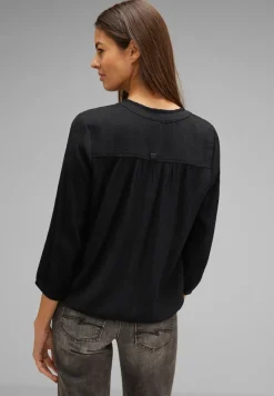 Street One Blusen*Tunikabluse mit Rüschen Black