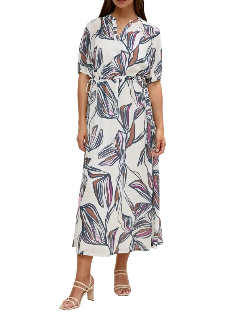 Comma Kleider*Tunikakleid mit Alloverprint Beige