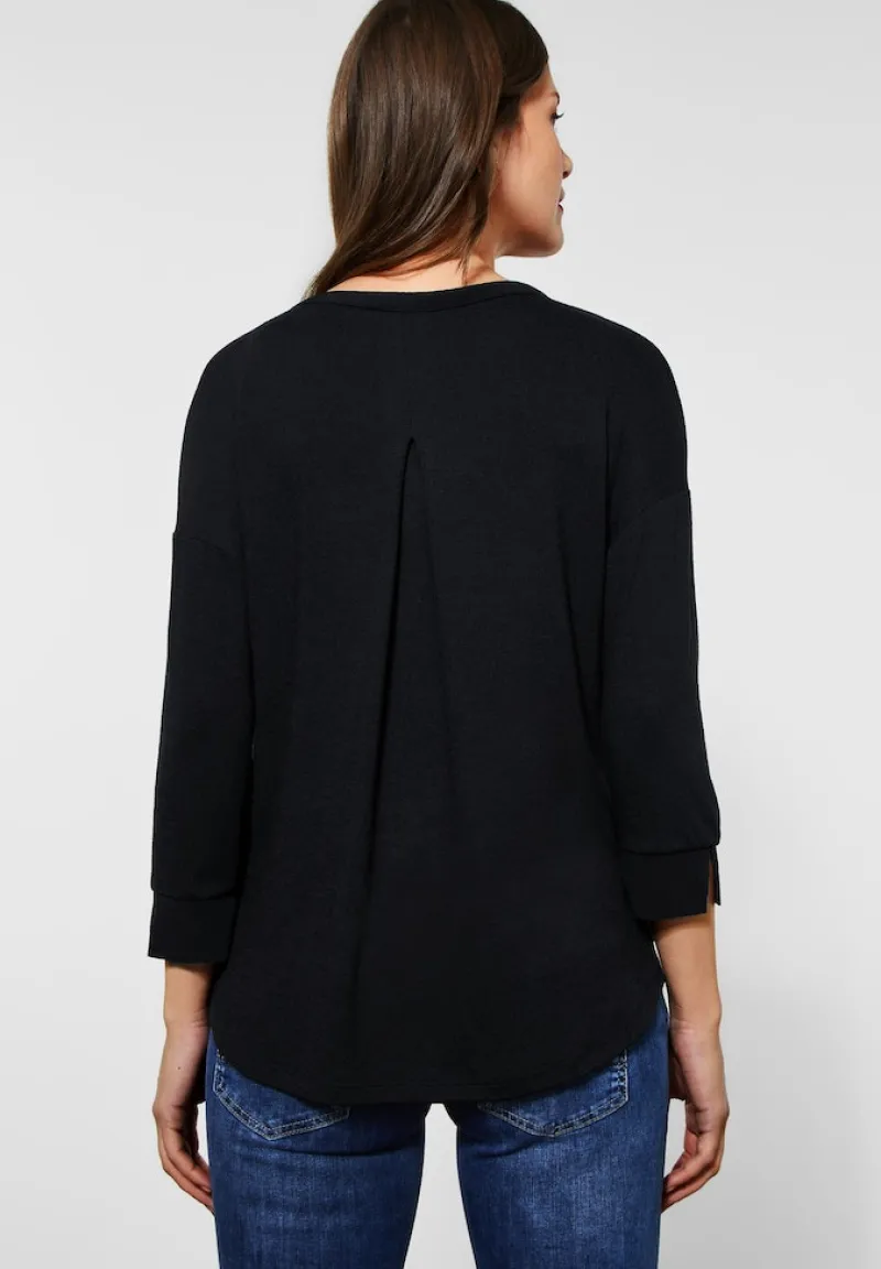 Street One Shirts*Tunikashirt im Materialmix Black