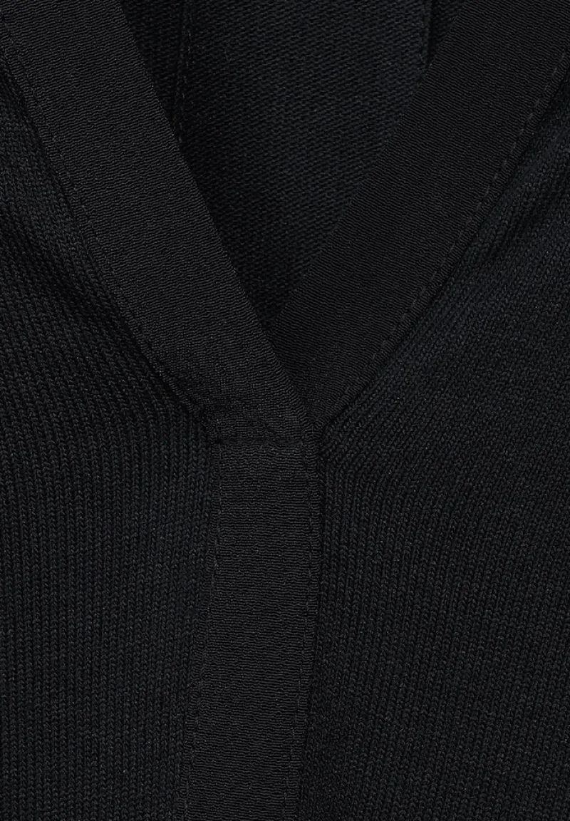 Street One Shirts*Tunikashirt im Materialmix Black