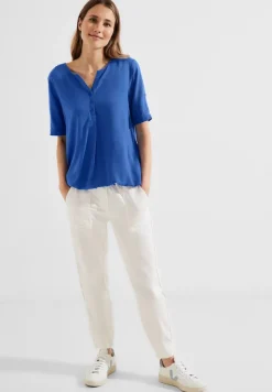 Cecil Blusen*Tunikashirt in Unifarbe blue sea
