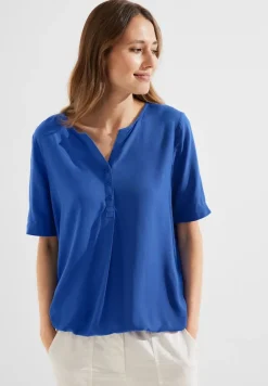 Cecil Blusen*Tunikashirt in Unifarbe blue sea