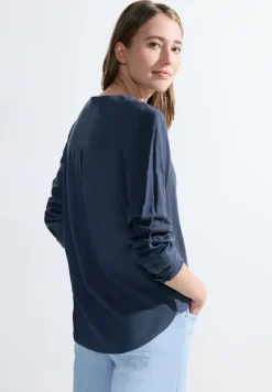 Cecil Blusen*Turn-Up Bluse casual denim blue