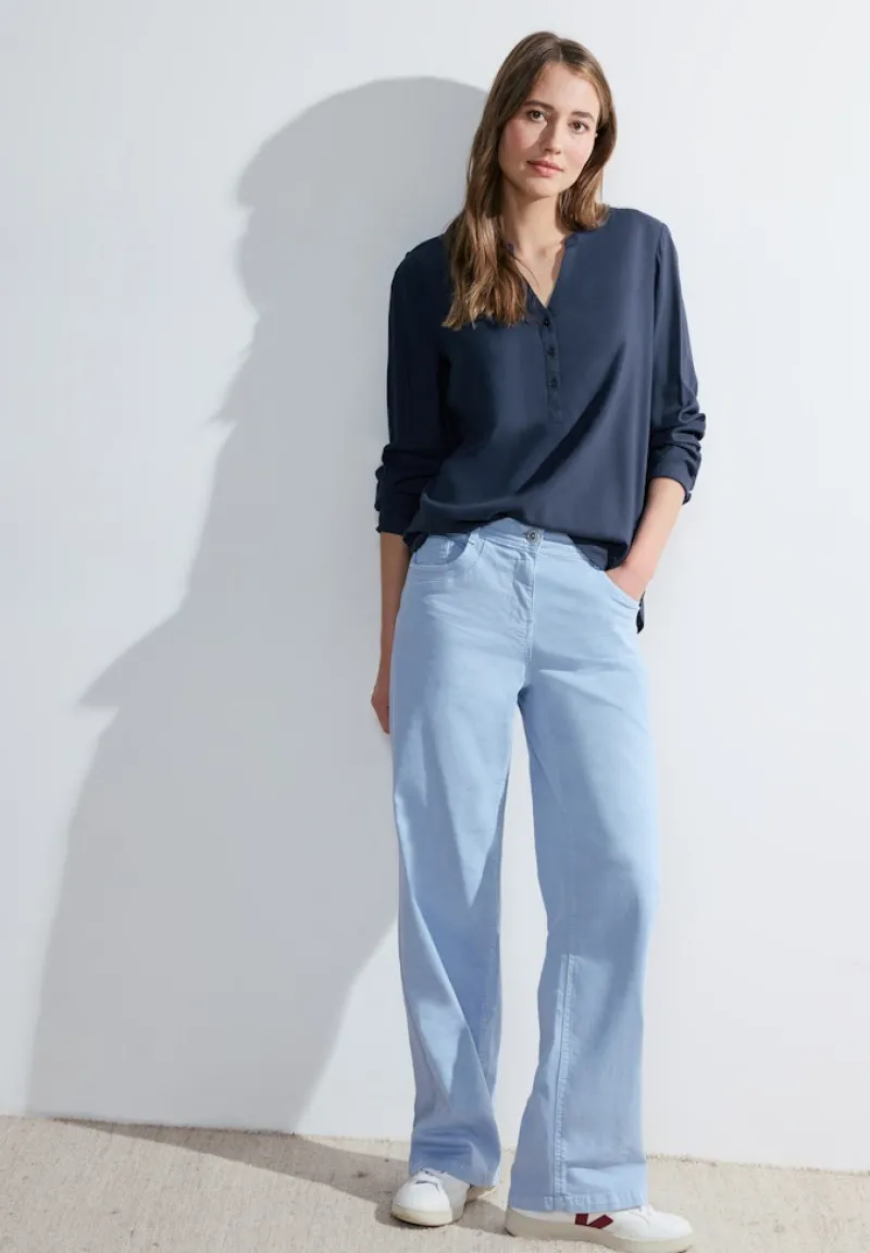 Cecil Blusen*Turn-Up Bluse casual denim blue