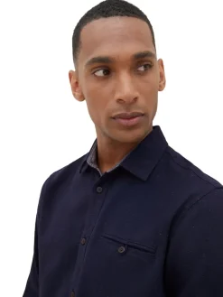 Tom Tailor Hemden*Twill-Hemd mit Struktur sky captain blue