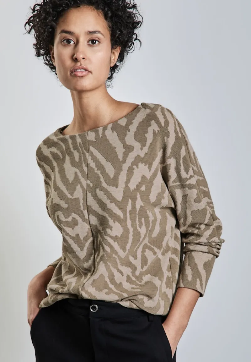 Street One Pullover & Sweatshirts*Two-Tone Jaquard Shirt honey sand