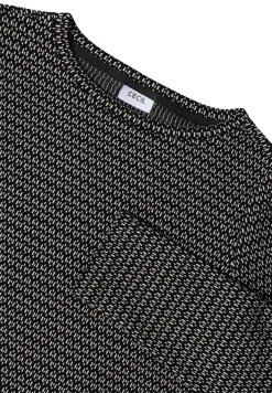 Cecil Shirts*Two-Tone Strukturshirt Black