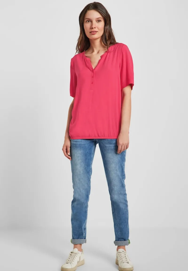 Cecil Blusen*Unifarbene Basic Bluse strawberry red