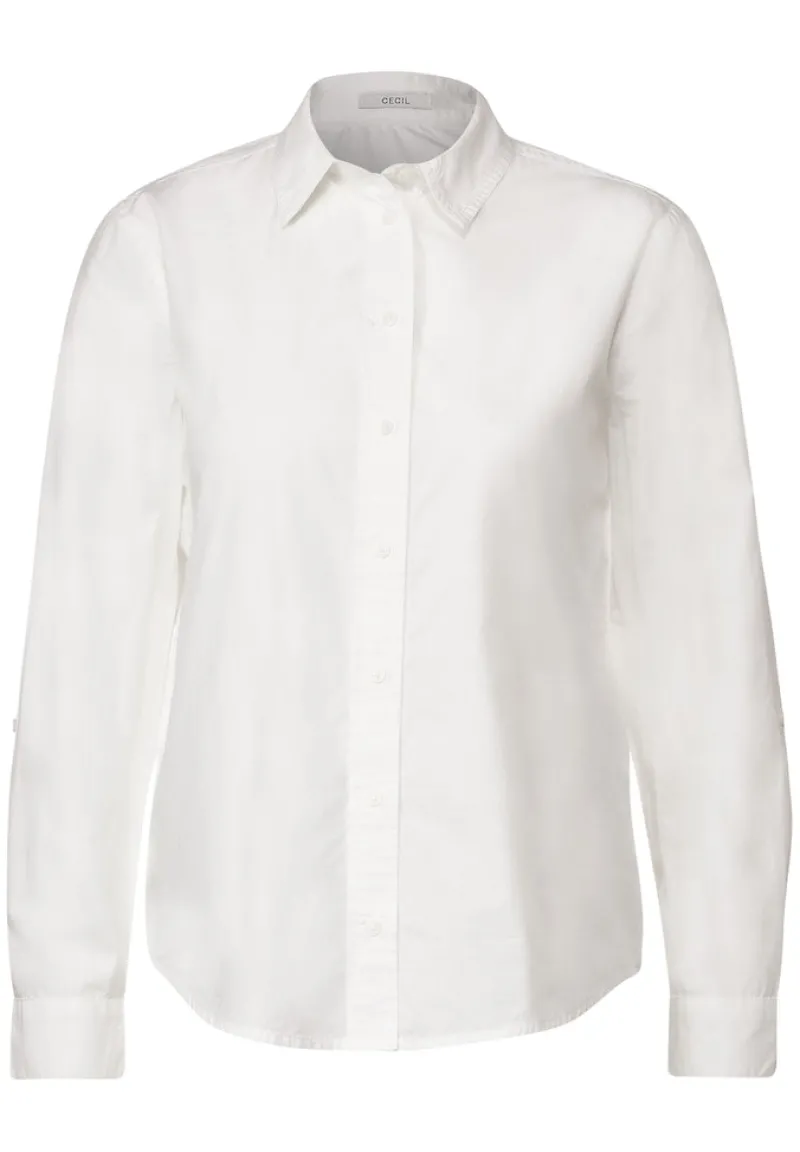 Cecil Blusen*Unifarbene Baumwollbluse vanilla white