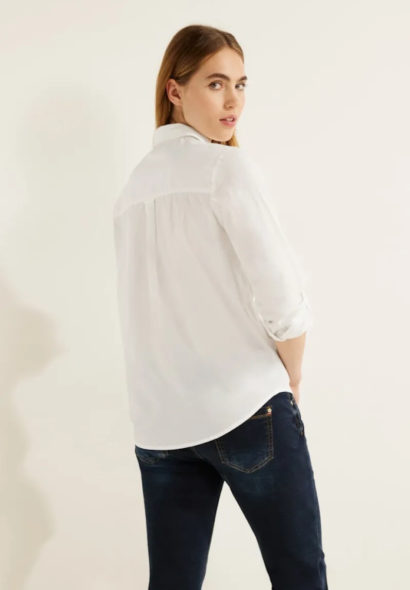 Cecil Blusen*Unifarbene Baumwollbluse vanilla white