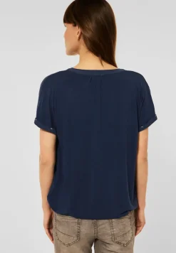 Cecil Blusen*Unifarbene Bluse River Blue