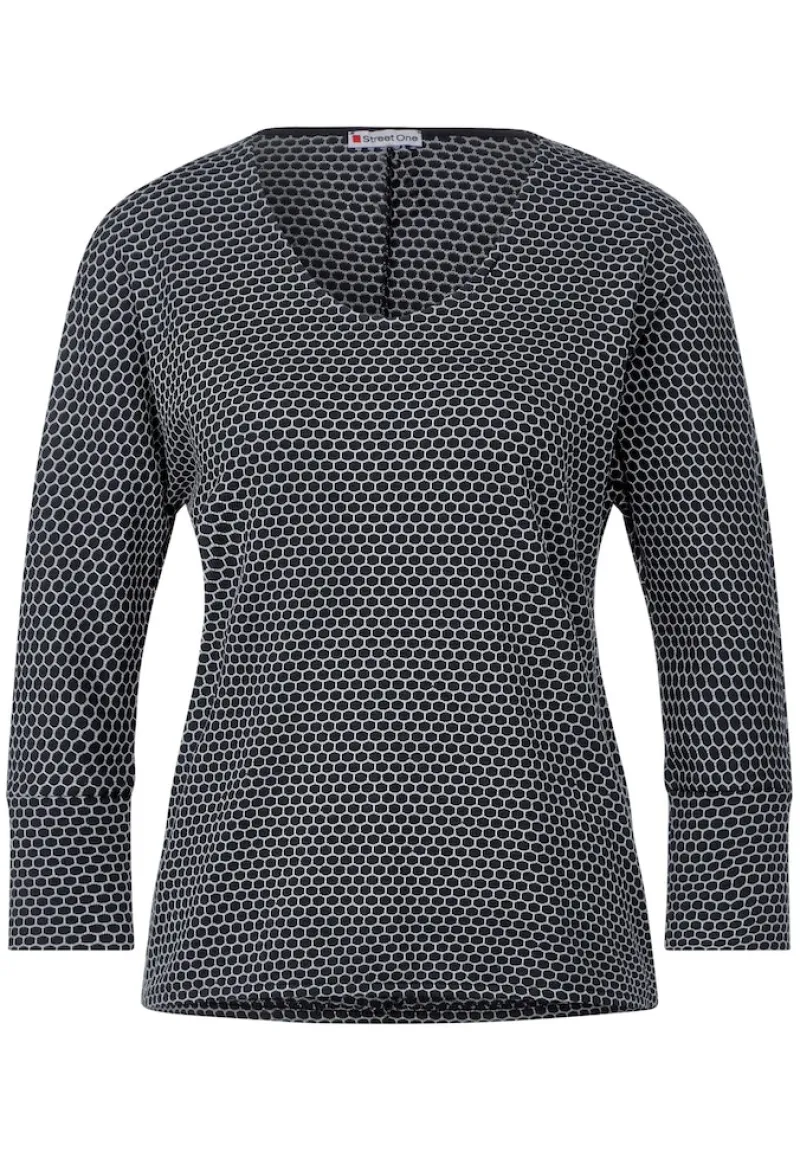 Street One Shirts*V-Ausschnitt Shirt deep blue melange