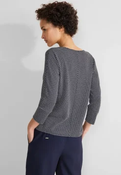 Street One Shirts*V-Ausschnitt Shirt deep blue melange