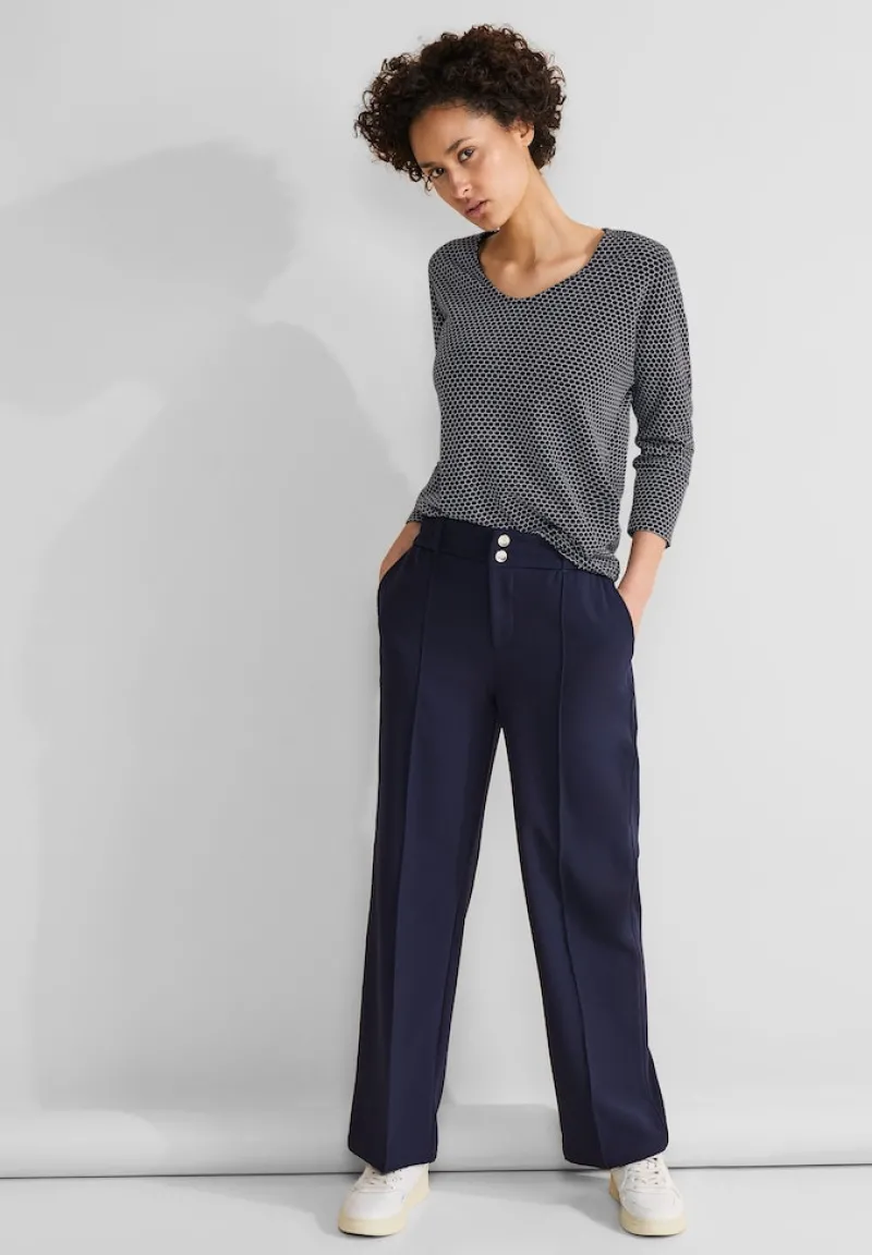 Street One Shirts*V-Ausschnitt Shirt deep blue melange