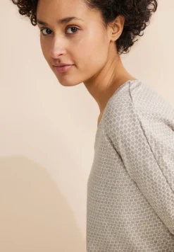 Street One Shirts*V-Ausschnitt Shirt spring sand melange