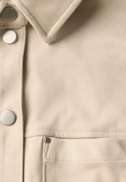 Street One Blusen*Velours Hemdbluse cotton beige