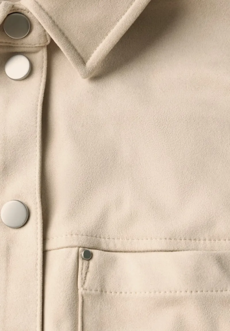 Street One Blusen*Velours Hemdbluse cotton beige