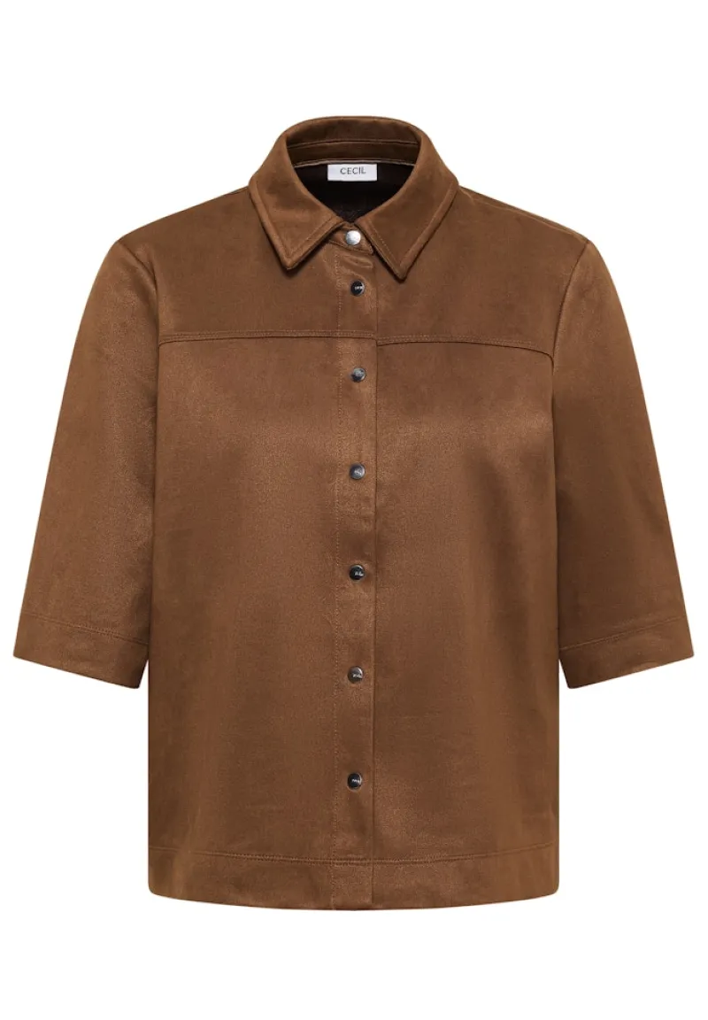 Cecil Blusen*Veloursbluse mocha caramel