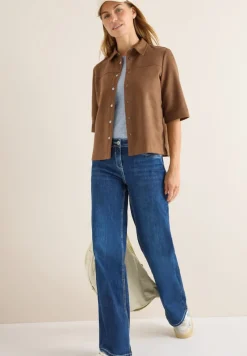 Cecil Blusen*Veloursbluse mocha caramel