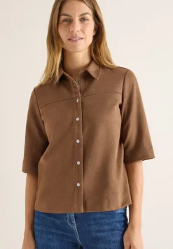 Cecil Blusen*Veloursbluse mocha caramel