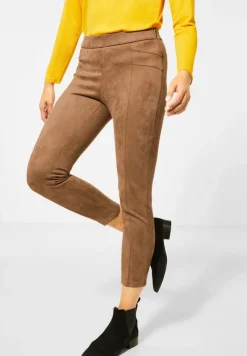 Street One Hosen*Velours-Hose mit High Waist natural camel