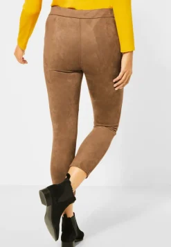 Street One Hosen*Velours-Hose mit High Waist natural camel