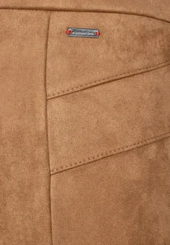 Street One Hosen*Velours-Hose mit High Waist natural camel