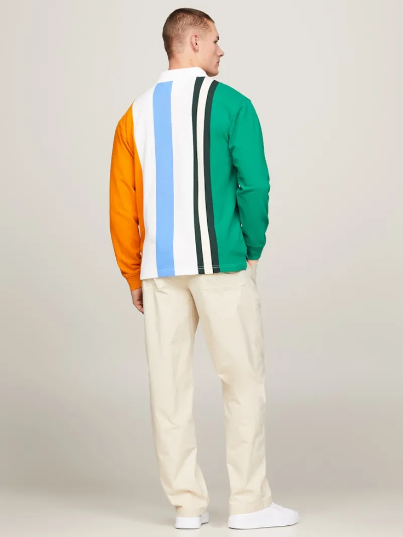 Tommy Hilfiger Shirts*VERTICAL STRIPE AF RUGBY POLO white- multi