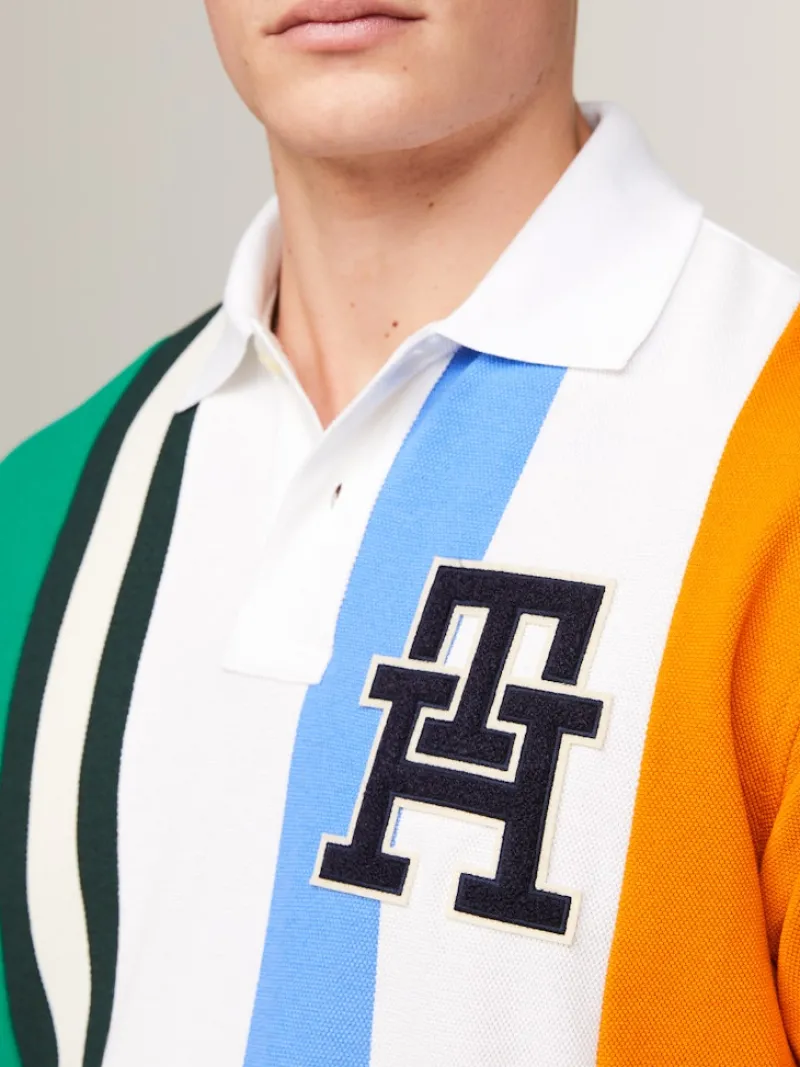 Tommy Hilfiger Shirts*VERTICAL STRIPE AF RUGBY POLO white- multi