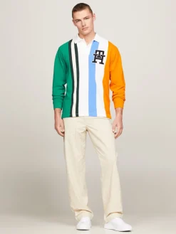 Tommy Hilfiger Shirts*VERTICAL STRIPE AF RUGBY POLO white- multi