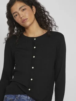 Vila Pullover & Sweatshirts*VIABELLA RIB L/S KNIT CARDIGAN Black